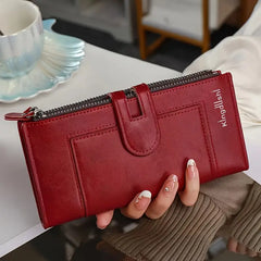 30%OFF 💰Cartera vintage de piel auténtica con doble cremallera y ranura para múltiples tarjetas para mujer