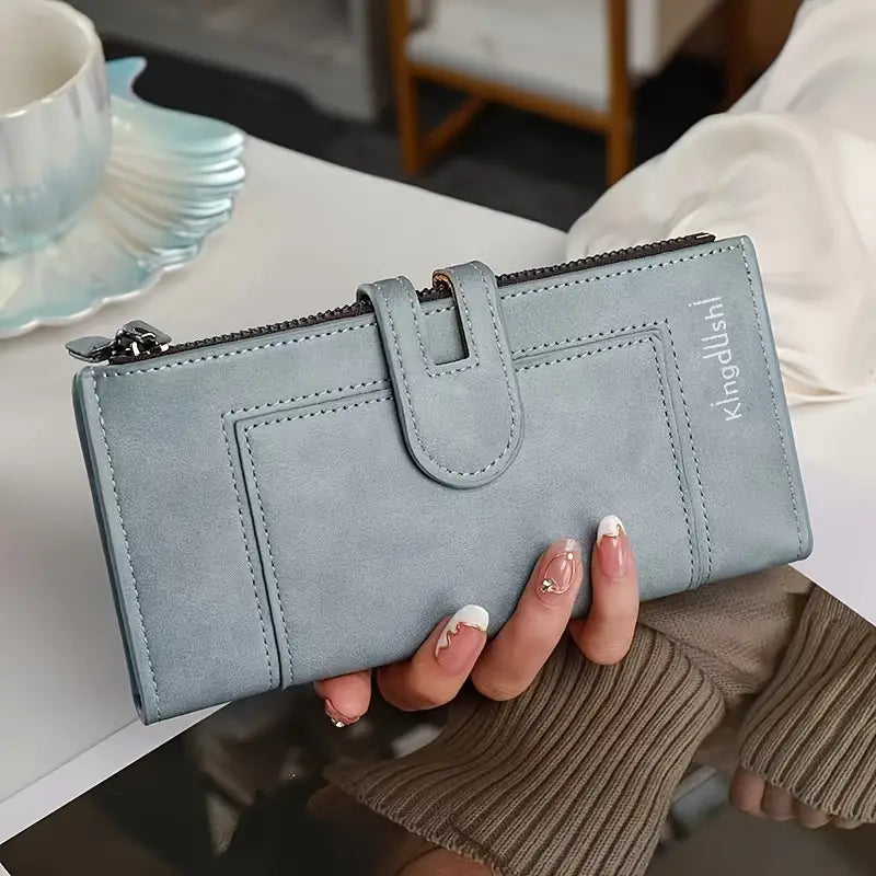 30%OFF 💰Cartera vintage de piel auténtica con doble cremallera y ranura para múltiples tarjetas para mujer